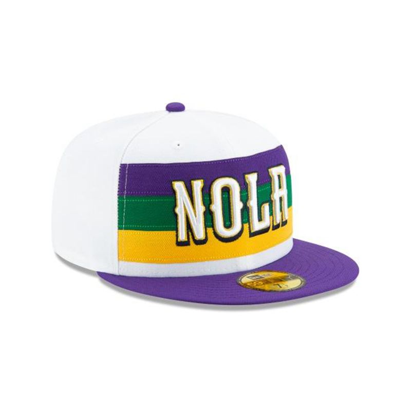 NBA New Orleans Pelicans 2019 Authentics City Series 59Fifty Fitted (IMD0446) - White New Era Caps